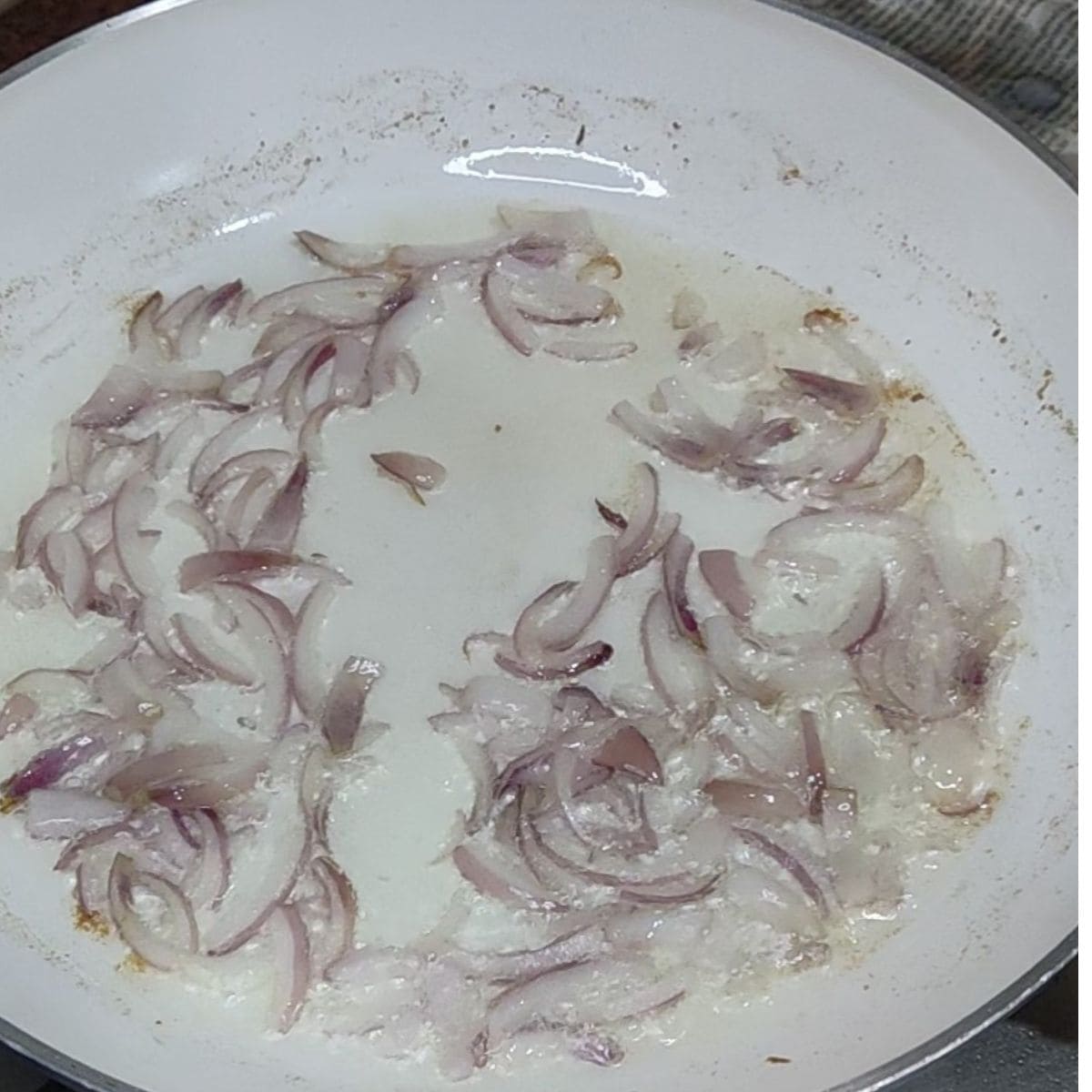 Rajma Recipe, Rajma Curry sauting the onions for rajma masala