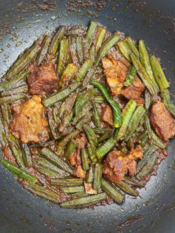 Bhindi Gosht or Okra mutton curry main