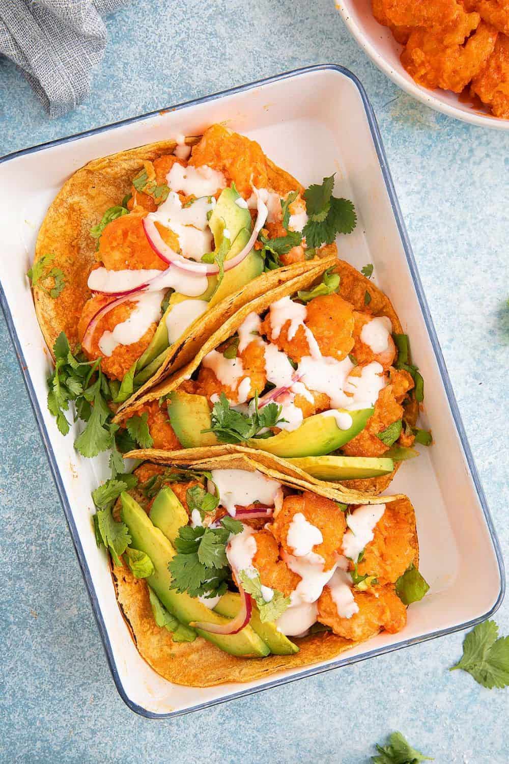 Buffalo Shrimp Tacos