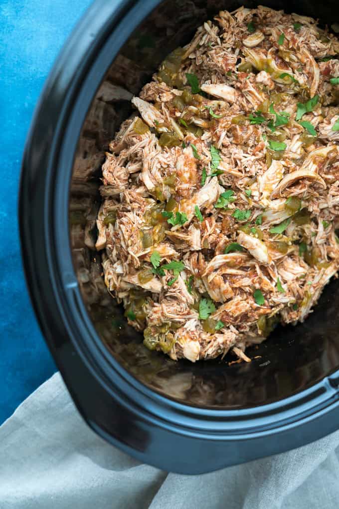 crockpot salsa chicken cream cheese ranch shredded protein-packed batch cooking weeknight versatile dump-and-go easy