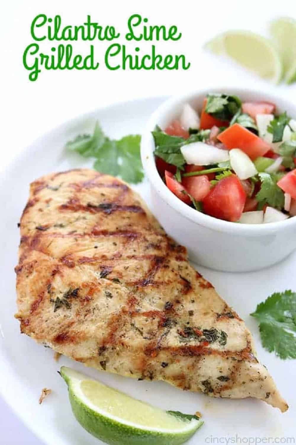 cilantro lime grilled chicken bright fresh marinade Mexican-inspired juicy charred tender summer salads tacos versatile