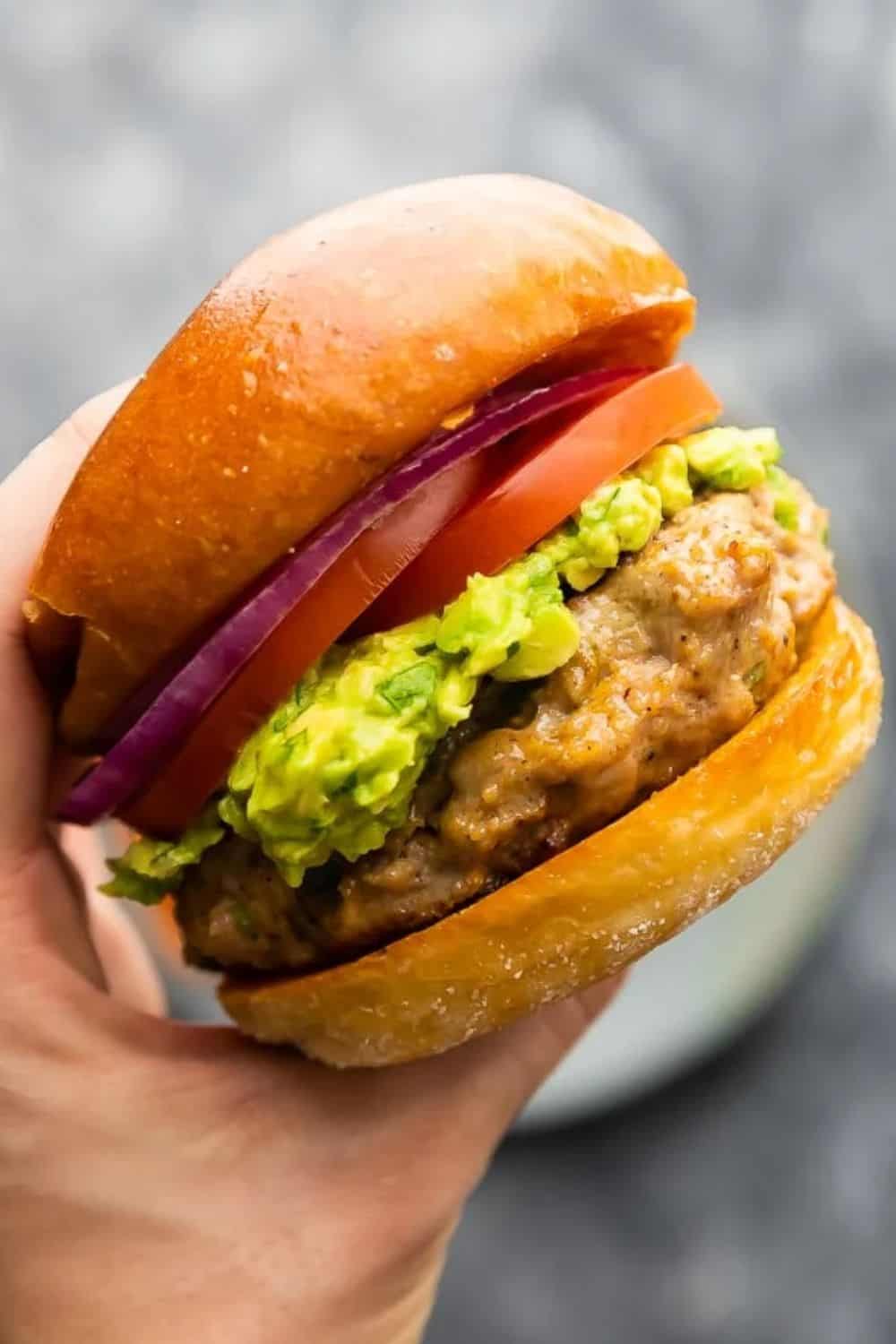 Southwest turkey burgers guacamole chipotle Mexican-inspired pepper jack avocado green chilies smoky bold weeknight
