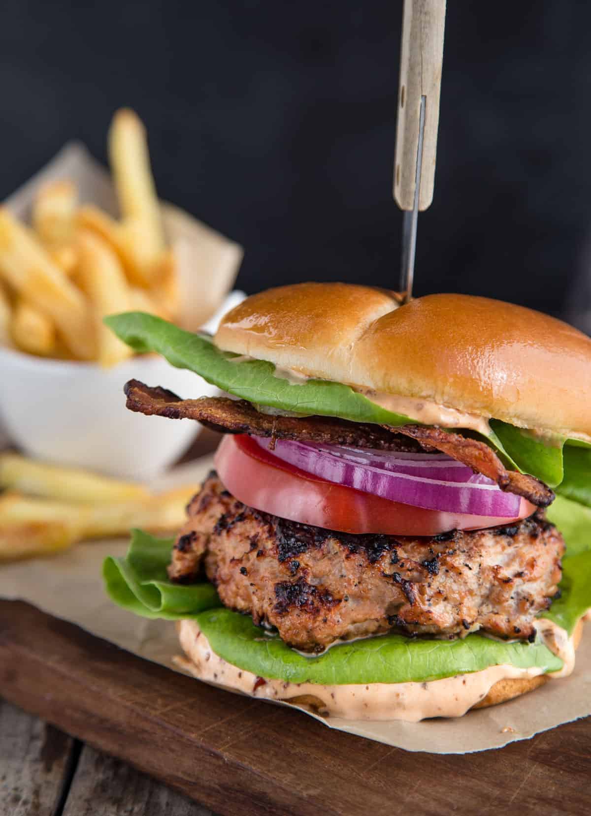 grilled turkey burgers classic backyard BBQ char marks juicy seasoned simple summer cookout family-friendly healthy