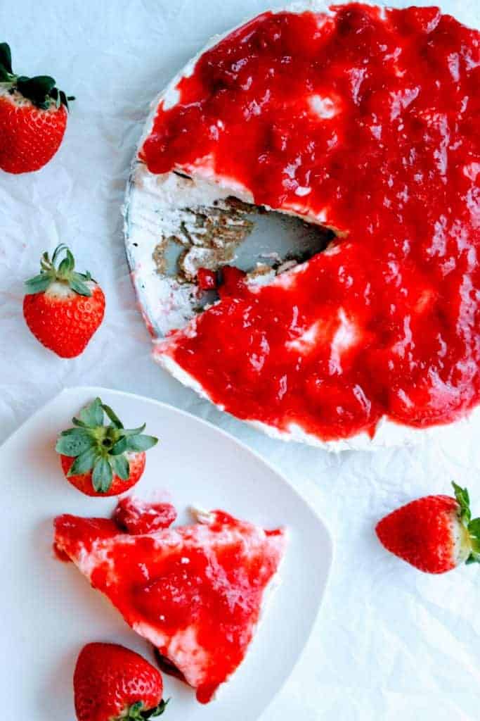 No Bake Keto Cheesecake with Strawberry Topping