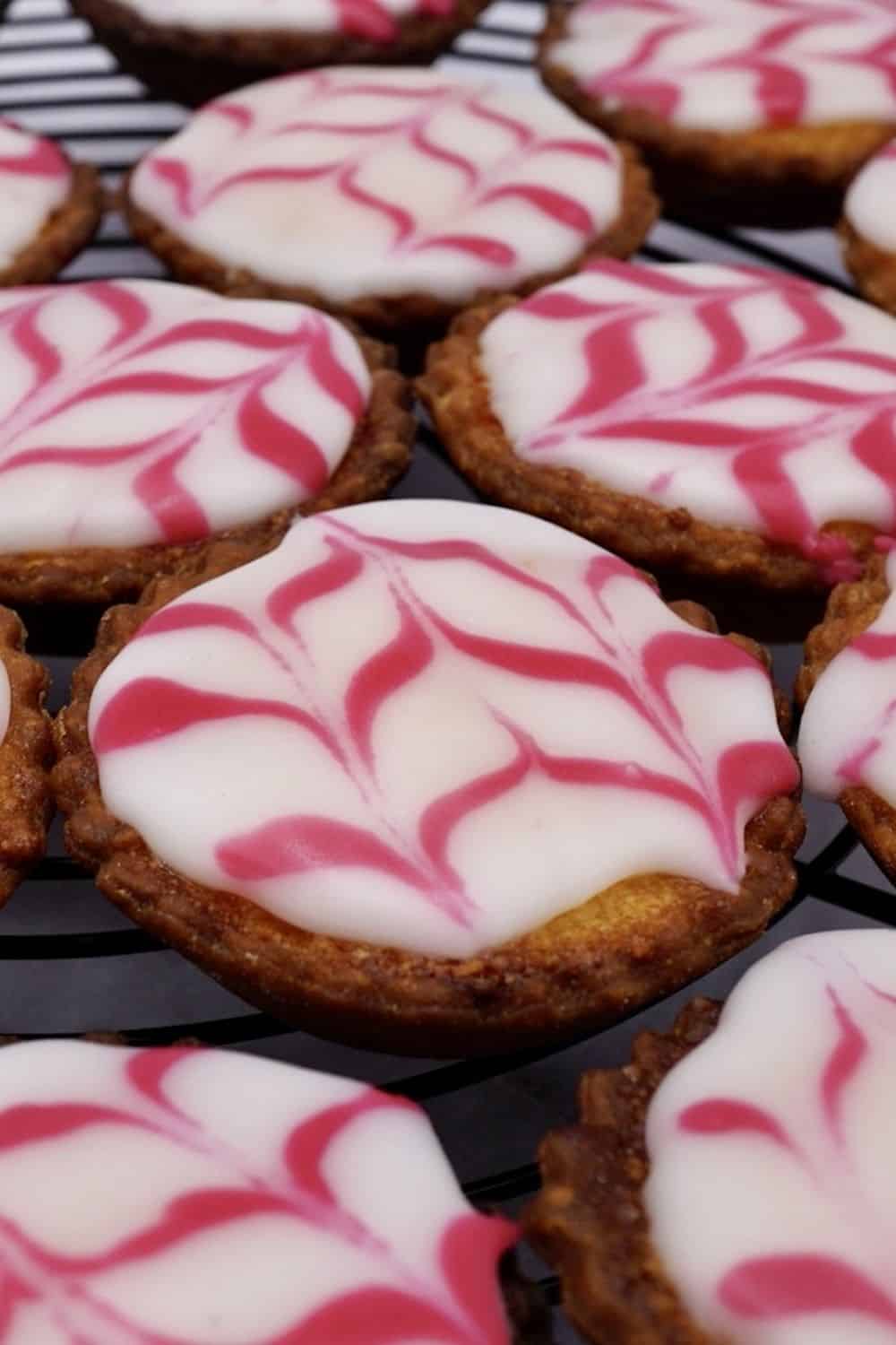 mini iced bakewell tarts shortcrust pastry frangipane raspberry jam icing cherry English bake-off lunchbox treat