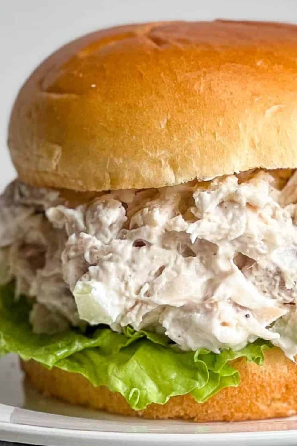 classic chicken salad diced chicken pickles celery onion mayonnaise traditional American deli-style sandwiches crackers