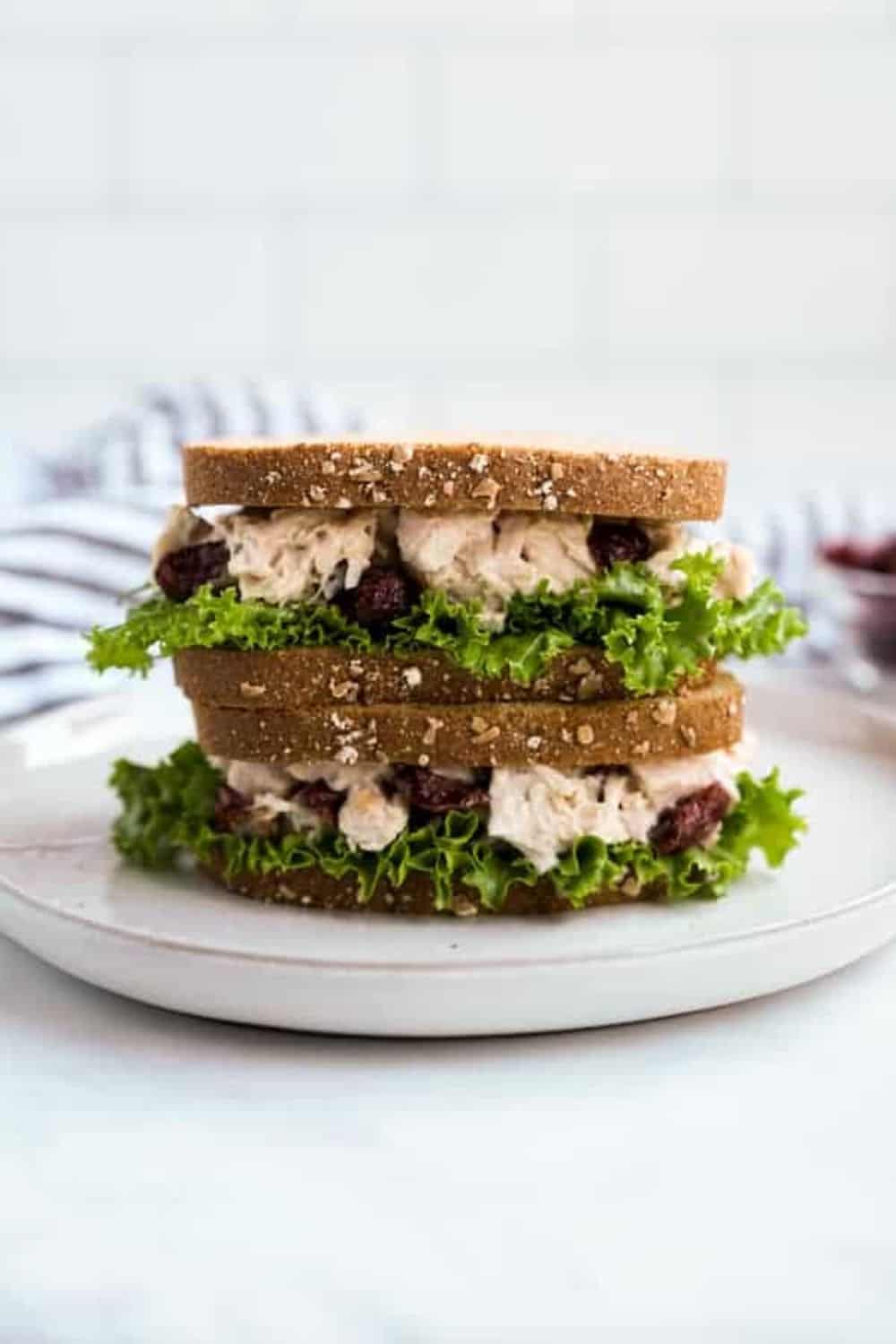 turkey salad cranberries celery walnuts mayonnaise leftover Thanksgiving holiday lunch sandwich filling versatile
