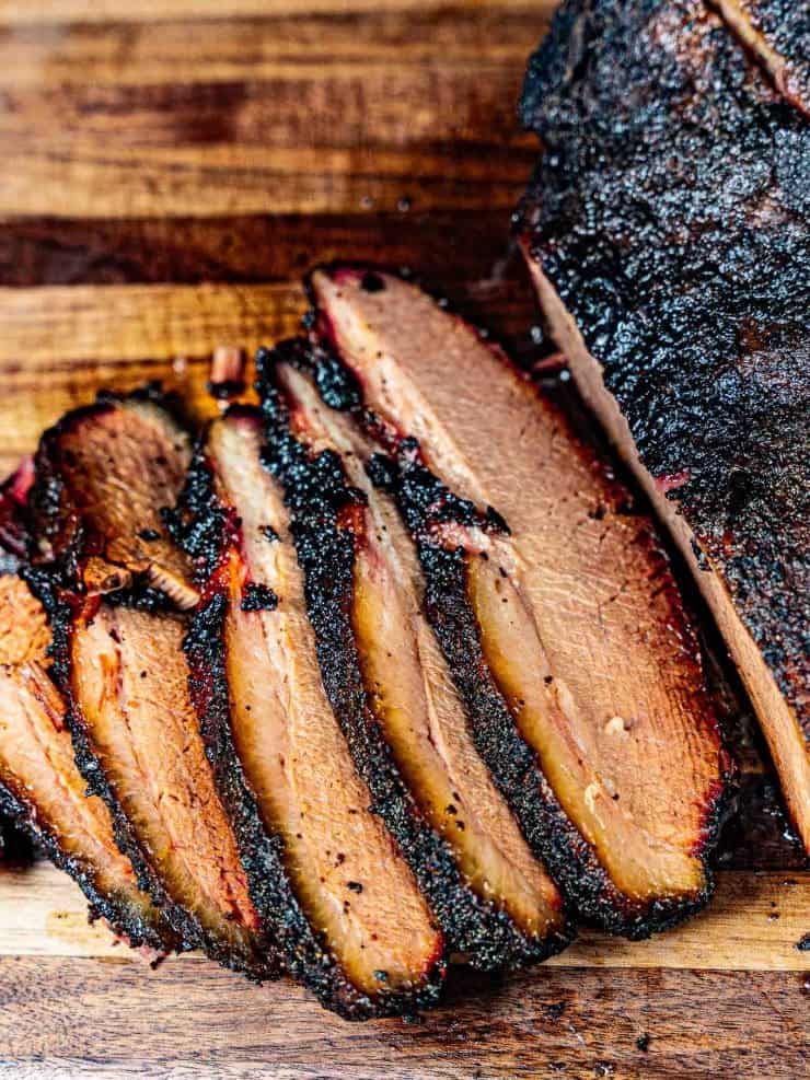 12 hour hold Texas-style smoked brisket low slow flavorful bark dry rub mustard binder pellet smoker melt-in-mouth