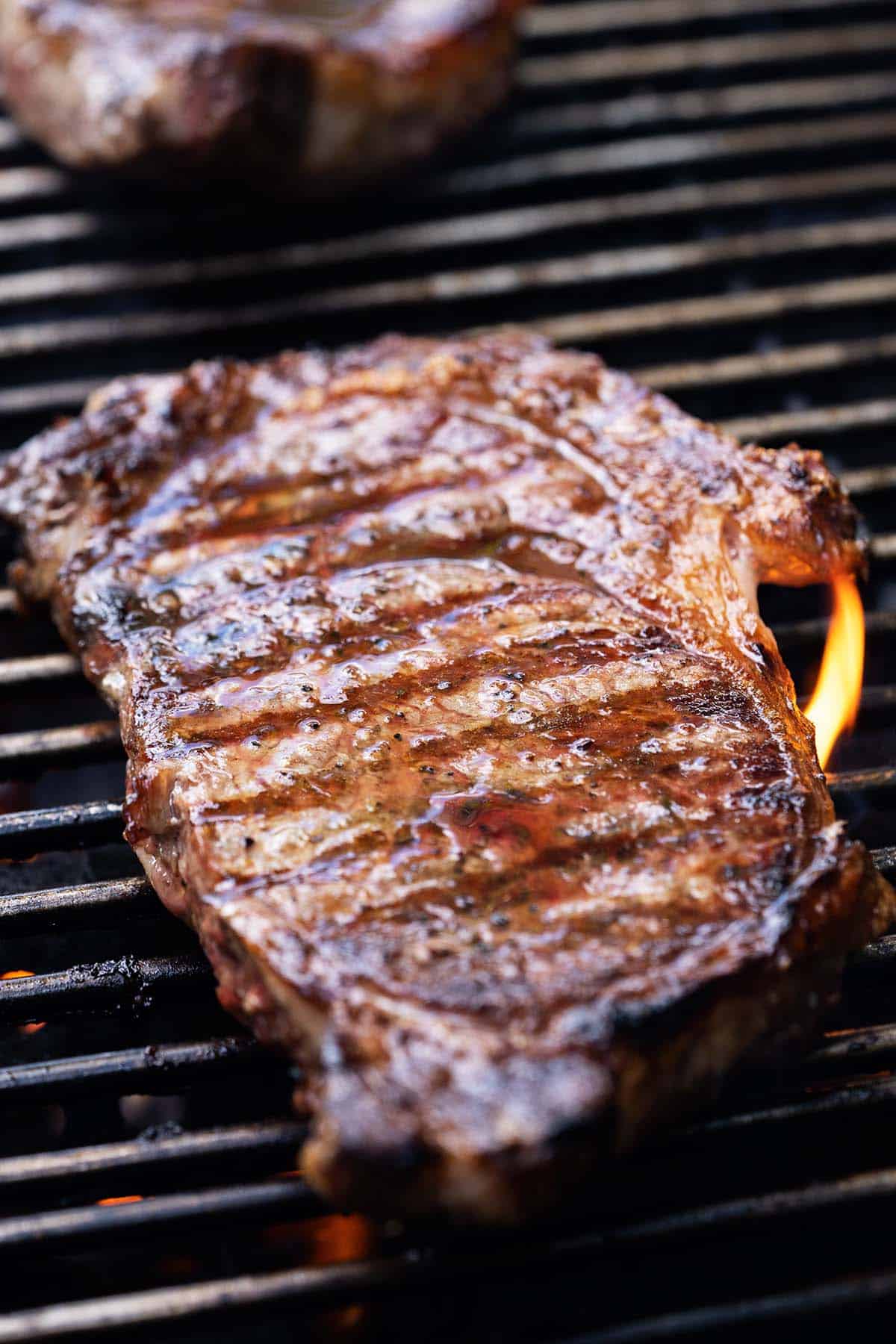 grilled ribeye steak dinner flame-grilled crispy outside tender inside marbled premium cut date night anniversary