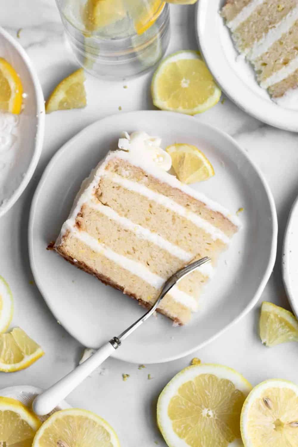 gluten free lemon cake fluffy soft tender crumb lemon buttercream tangy frosting two layer celebration birthday