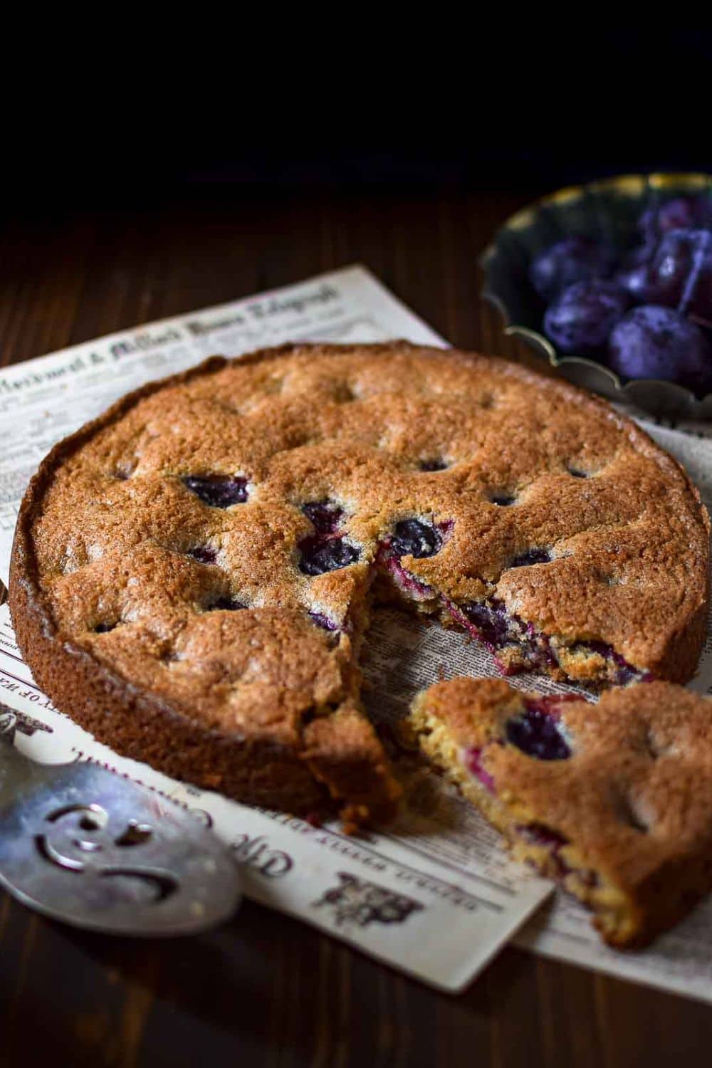 summer plum cake brown sugar cinnamon Fiore di Sicilia secret ingredient fresh plums tender single-layer rustic