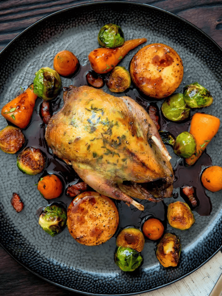 Roast Partridge with Red Currant Sauce