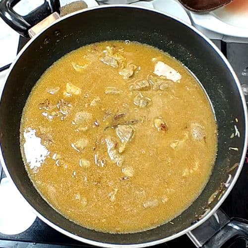 All spices combined in the pot
