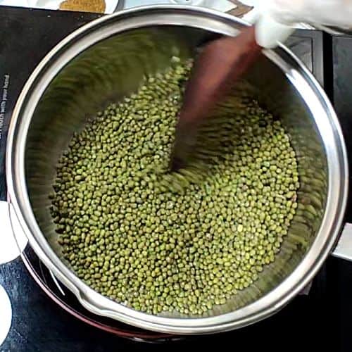 Moong dal cooking in water