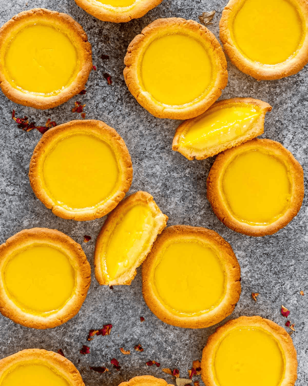 Hong Kong style egg tarts with flaky pastry