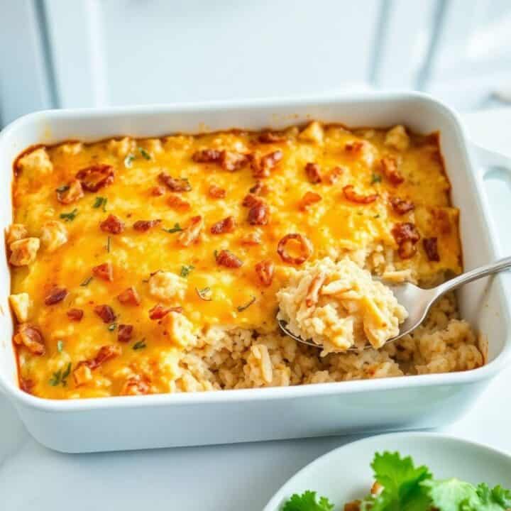 CREAMY CHICKEN & RICE CASSEROLE DELIGHT - Forfoodiefriends