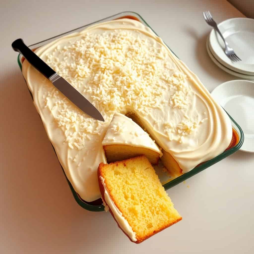 hawaiian pineapple cake sliced showing moist crumb