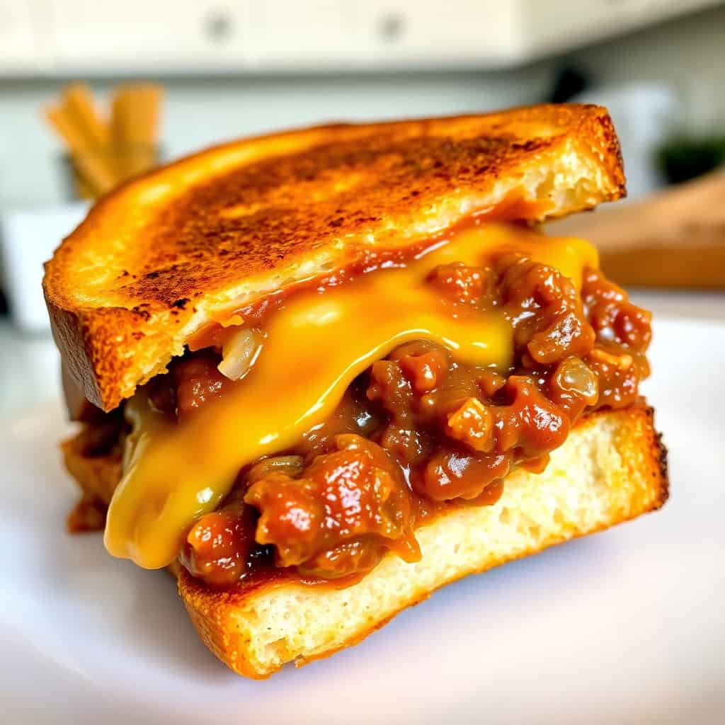 Texas Toast Sloppy Joes with melted cheese and caramelized meat on golden buttered bread.