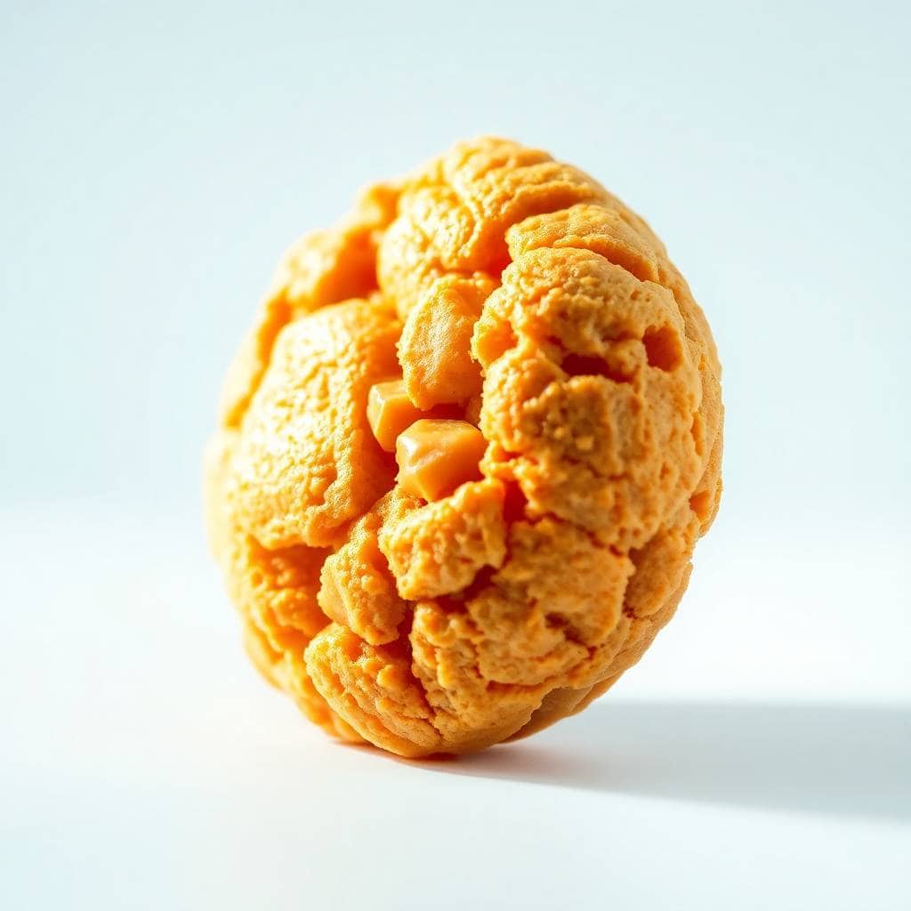 Golden butterscotch crunchies with crispy, textured surface and hollow center against white background.