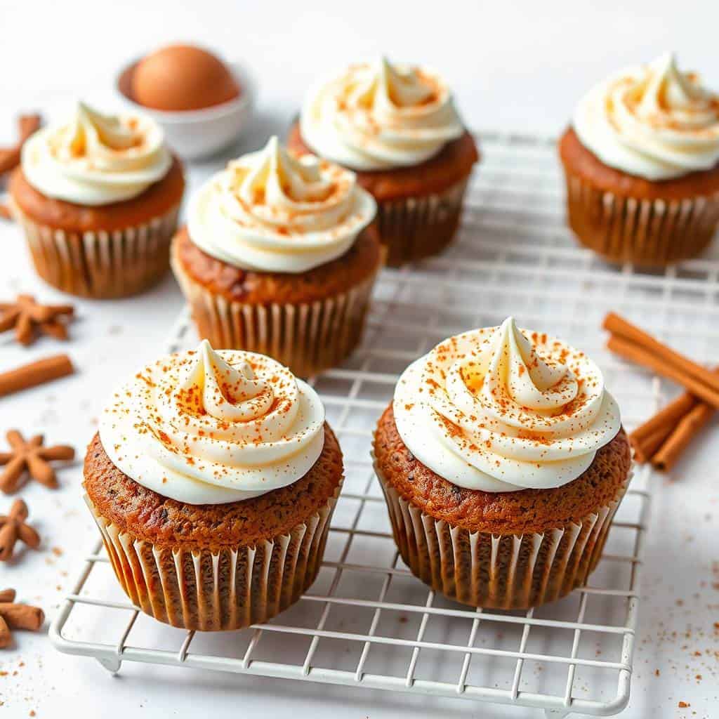 Gingerbread cupcakes with frosting