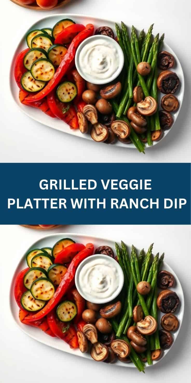 Grilled veggie platter from above