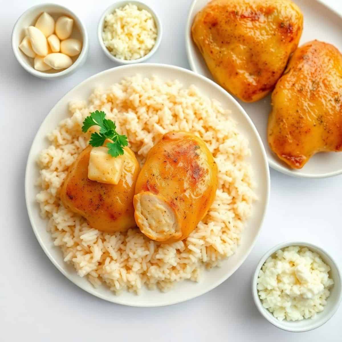 Umer Chicken Chicken with Garlic Parmesan Rice | Forfoodiefriends