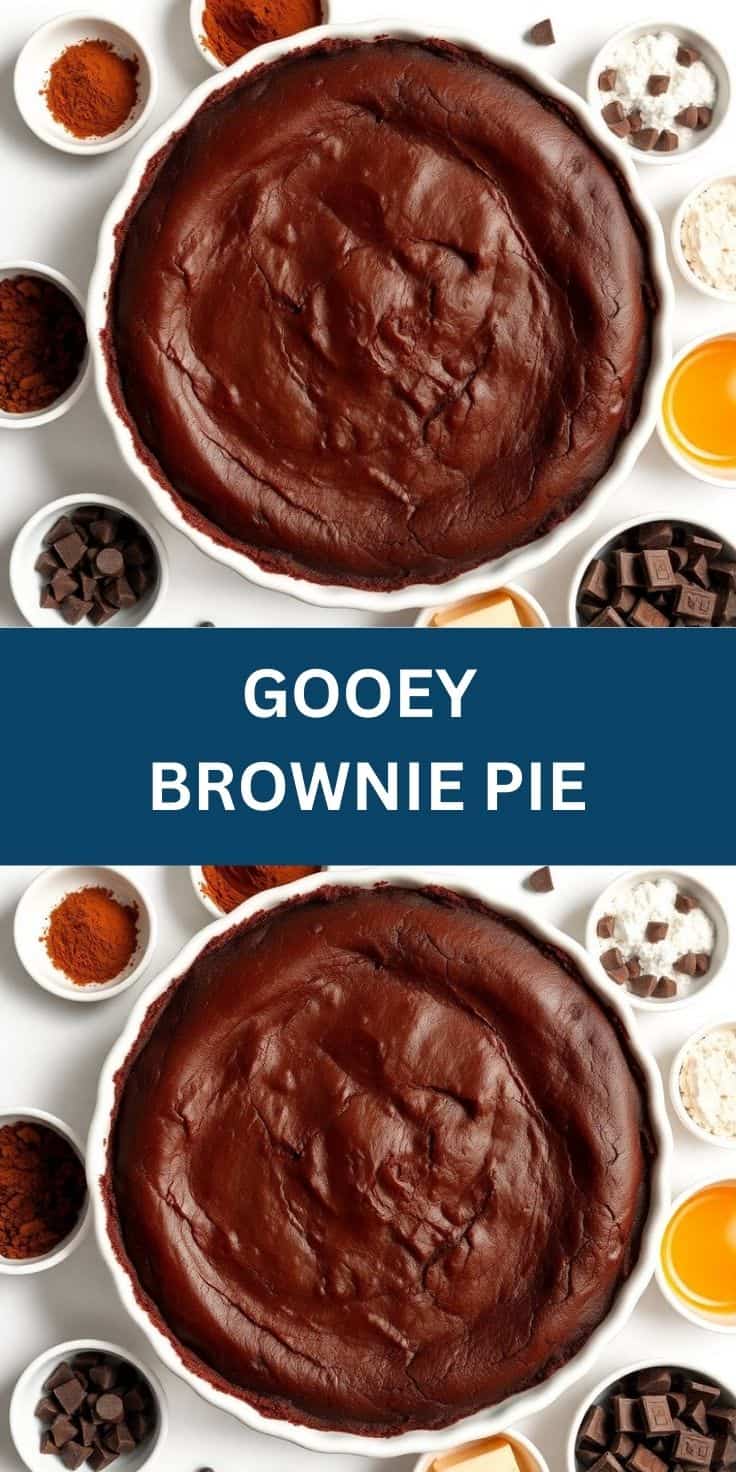 Gooey brownie pie from above
