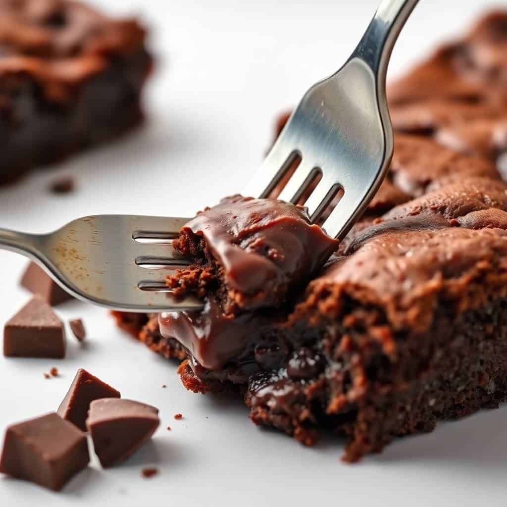 Gooey brownie pie with ice cream