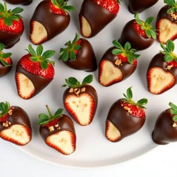 chocolate covered cheesecake strawberries elegant platter presentation