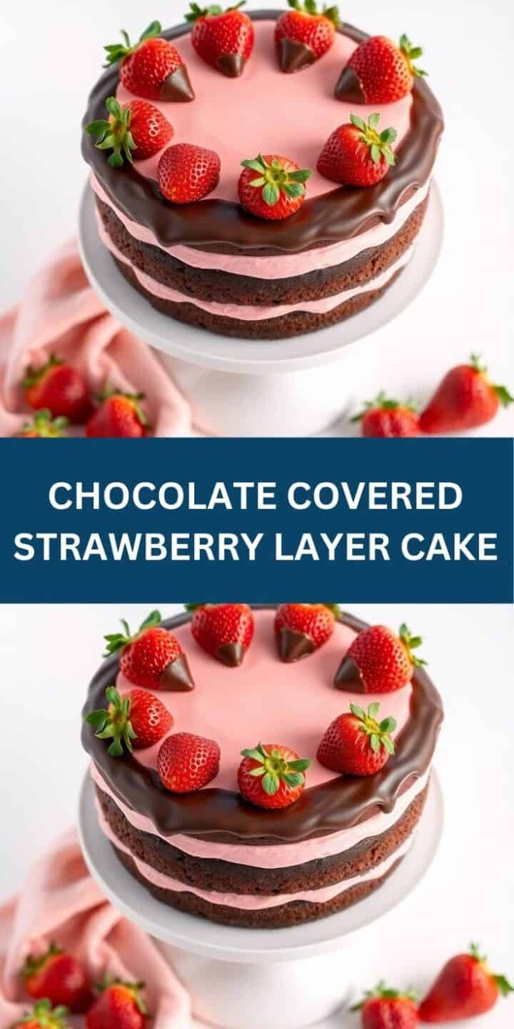 CHOCOLATE COVERED STRAWBERRY LAYER CAKE - Forfoodiefriends