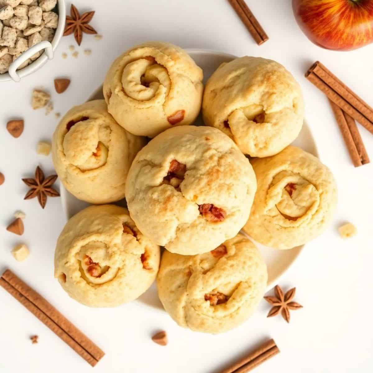Delicious apple pie biscuits with flaky crust and sweet apple filling, perfect for dessert or snack.