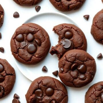 Delicious chocolate lava brownie cookies with gooey centers and melted chocolate chips. Perfect for.