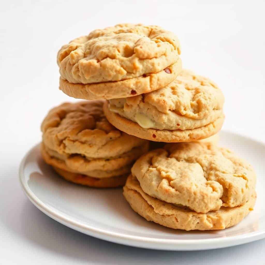 Healthy breakfast protein biscuits with oats and honey
