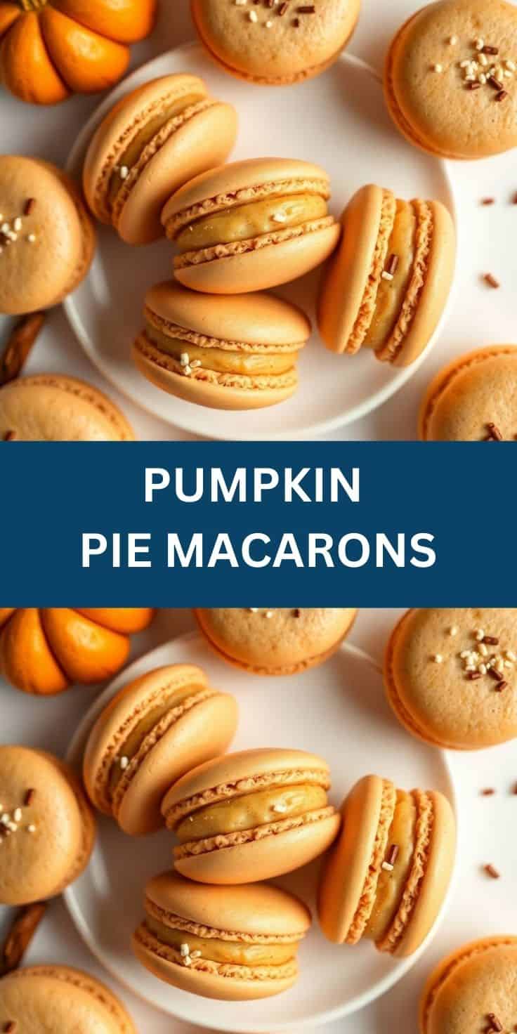 Pumpkin pie macarons final closeup with fall styling