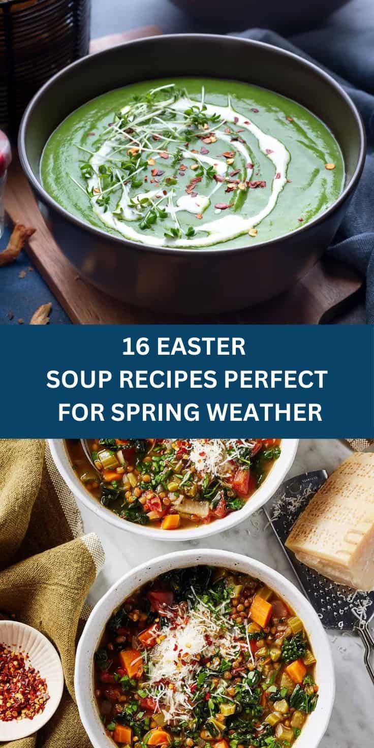 Delicious green spinach soup garnished with herbs and cream in a black bowl.