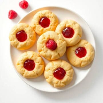 Delicious lemon raspberry cookies with a sweet jam center, perfect for dessert or tea time.