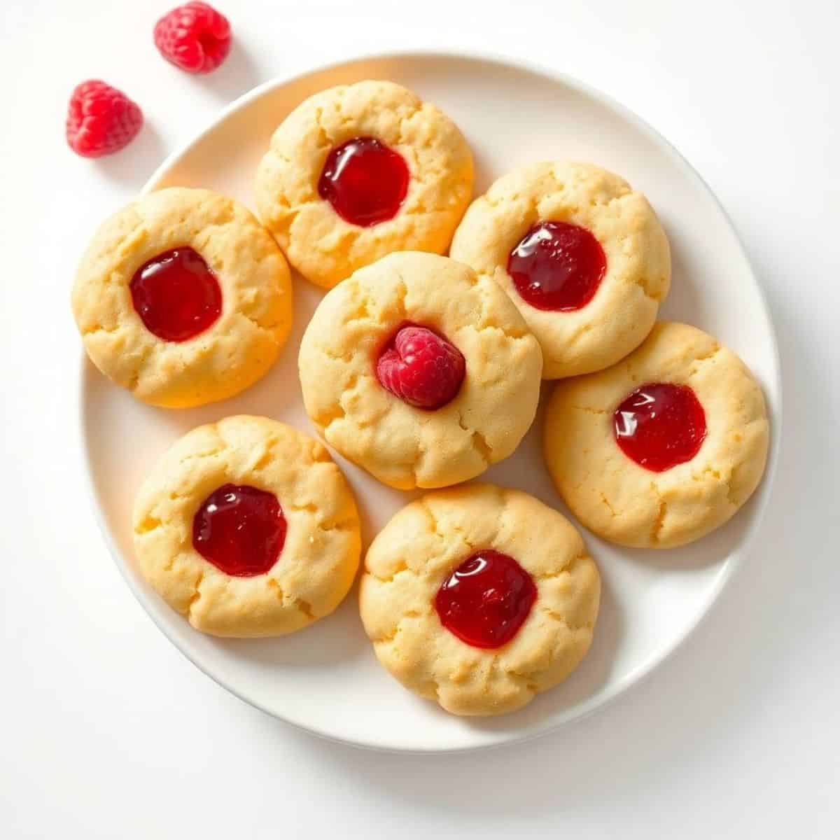 Delicious lemon raspberry cookies with a sweet jam center, perfect for dessert or tea time.
