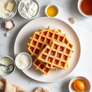 Delicious homemade Liège waffles with caramelized sugar and crispy edges. Perfect for breakfast or d.