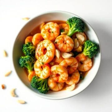 Delicious shrimp and broccoli stir fry with garlic sauce, perfect for a healthy and flavorful meal.