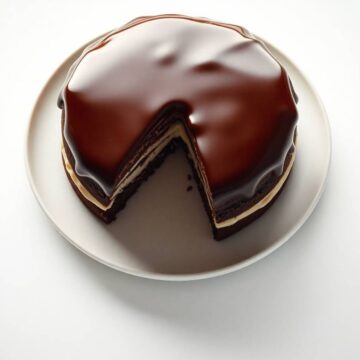 Rich Ding Dong cake with glossy chocolate glaze and layered filling.