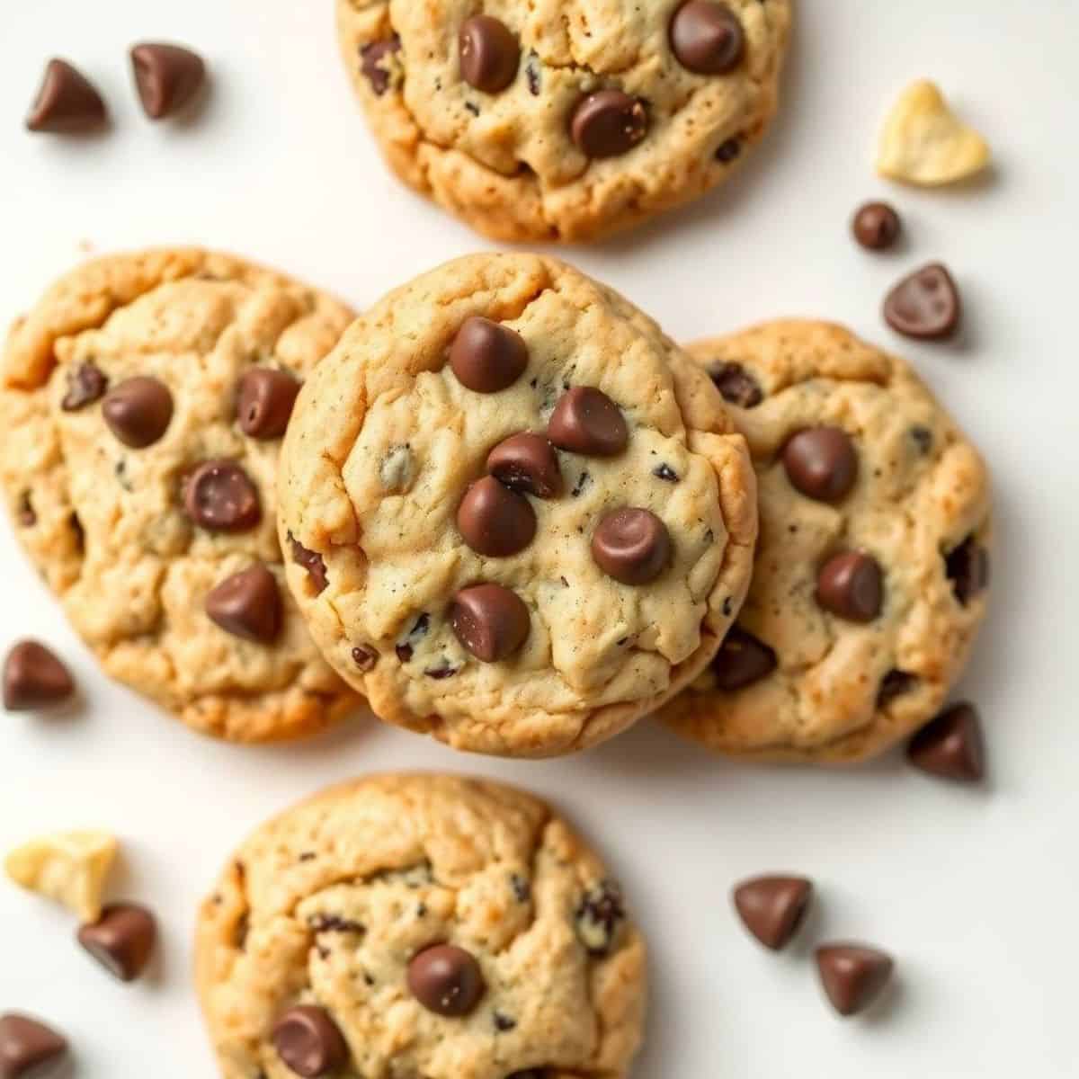 Delicious homemade potato chip chocolate chip cookies with crispy chips and melty chocolate, perfect.
